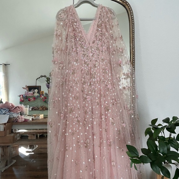 Needle & Thread Pink Embellished Long Sleeve Dress - Picture 4 of 5